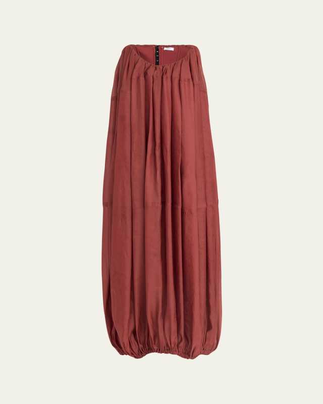 Strapless Bubble-Hem Maxi Dress